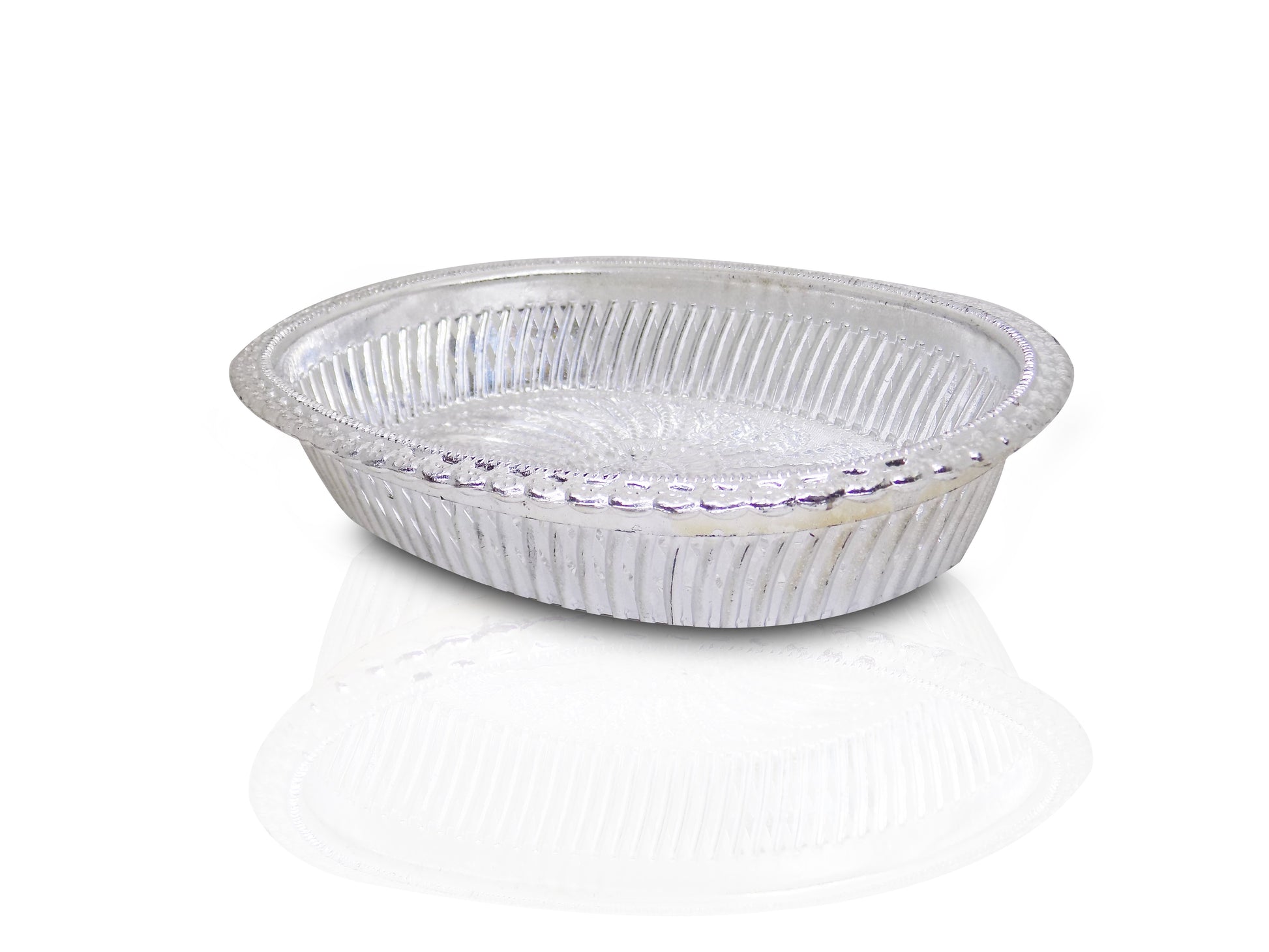 2090 Multipurpose Royal Design Oval Silver Gift Tray - Shop Gharse