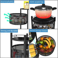 Metal Round High Quality Kitchen Trolley With Wheels (3 Layer  1 Pc) - Shop Gharse