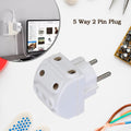 5-way 2 Pin Multi-plug Socket  Converter (1 Pc) - Shop Gharse