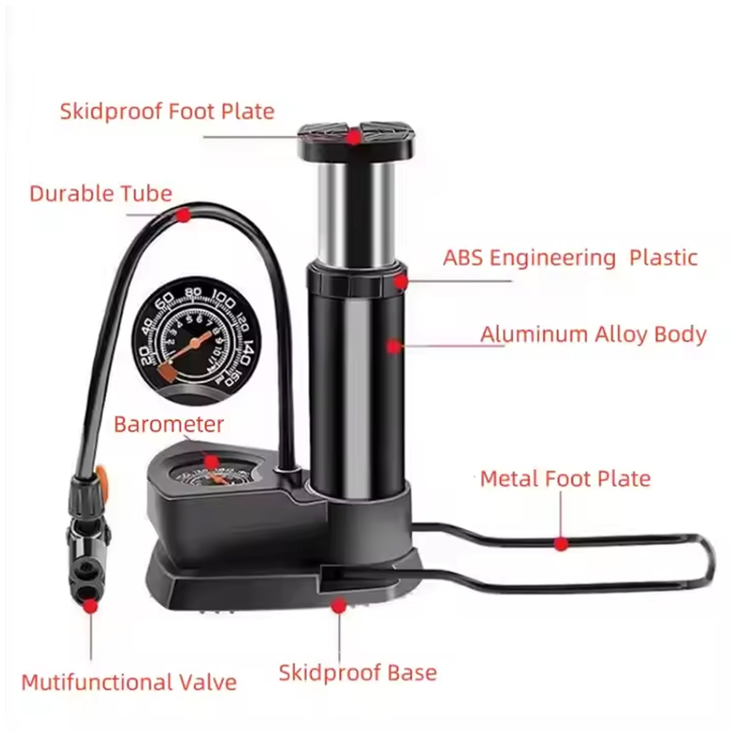 Portable High Pressure Foot Air Pump (1 Pc) - Shop Gharse