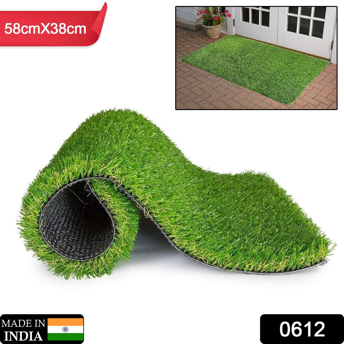 0612 Artificial Grass For Balcony Or Doormat Soft And Durable Plastic Turf Carpet 58x38cm - Shop Gharse