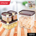 Ritu Push N Lock Airtight Food Storage Container Set (4 Pc) - Shop Gharse