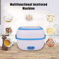 10027 Electric Lunch Box Portable Food Warmer Food Heating Lunch Box Removable Food-grade Stainless Steel Compartments 220v 200w For Car Truck Office - Shop Gharse