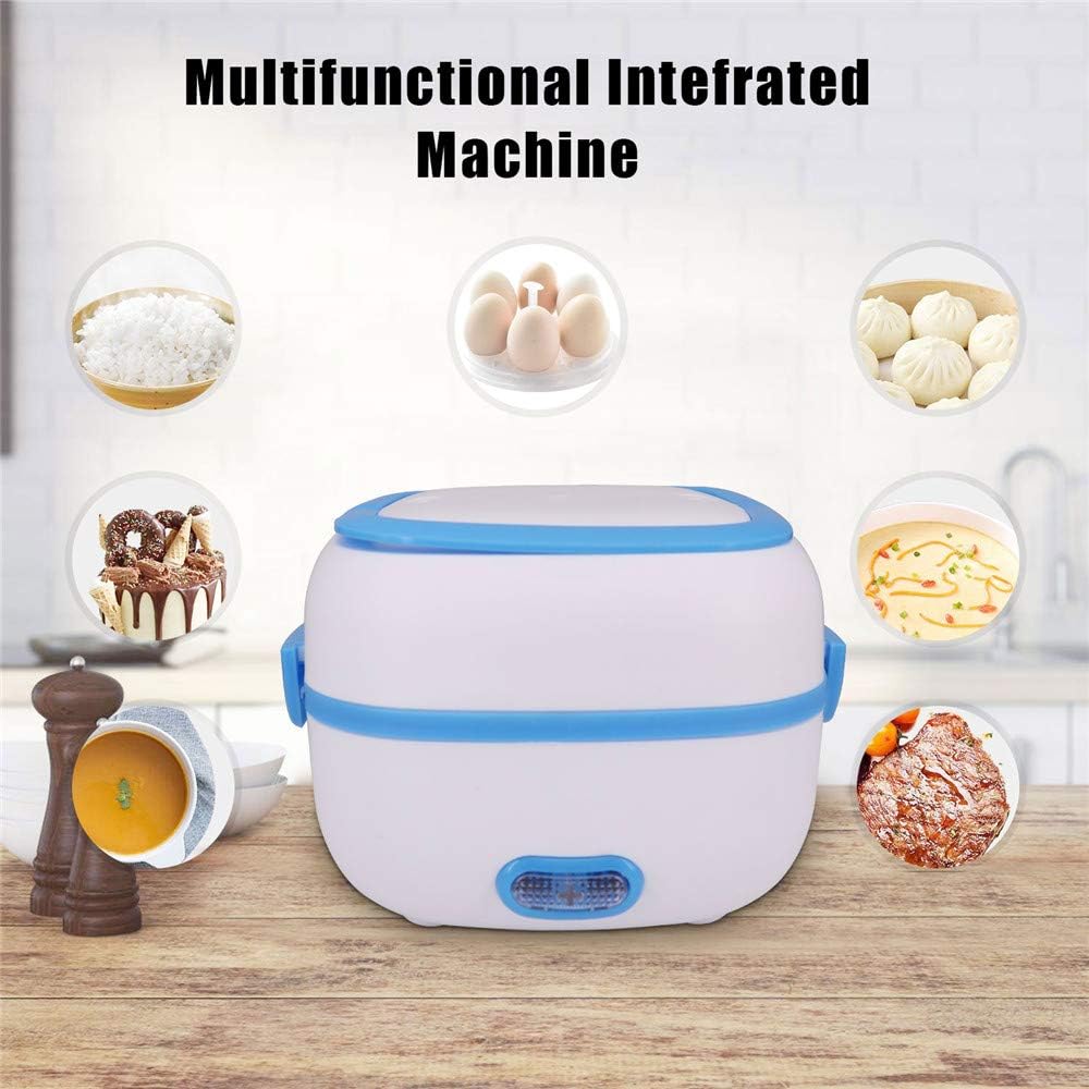 10027 Electric Lunch Box Portable Food Warmer Food Heating Lunch Box Removable Food-grade Stainless Steel Compartments 220v 200w For Car Truck Office - Shop Gharse