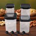 Plastic Air Tight Containers Storage (4 Pc Set With 4 Spoon) - Shop Gharse