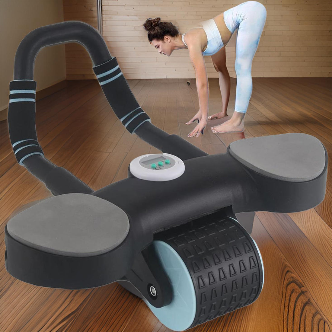 Abdominal Wheel Roller Widened Elbow Support Roller With Timer  Skipping Rope (1 Set) - Shop Gharse