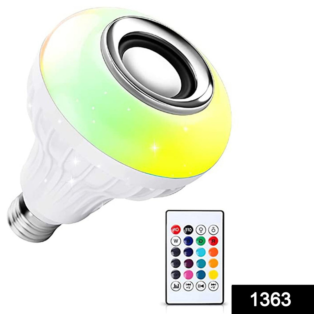 1363 Wireless Bluetooth Sensor 12w Music Multicolor Led Bulb With Remote Controller - Shop Gharse