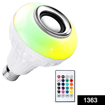 1363 Wireless Bluetooth Sensor 12w Music Multicolor Led Bulb With Remote Controller - Shop Gharse