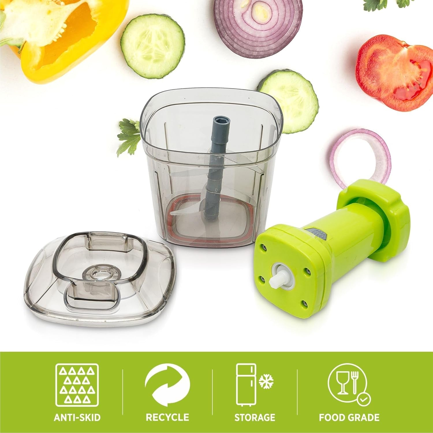 2in1 Press Vegetable Choppers For Kitchen (1100 Ml) - Shop Gharse