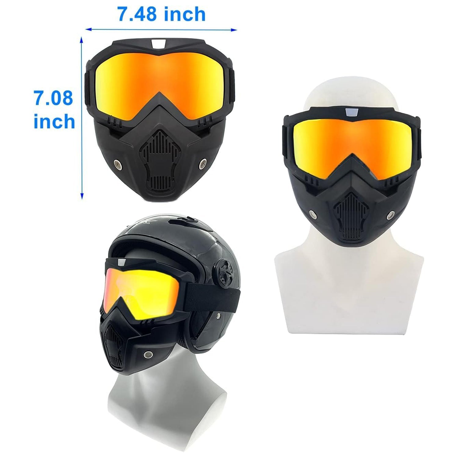 Motorcycle Goggles Off-road Helmet Goggles Windproof Glasses Goggles Mask (1 Pc) - Shop Gharse