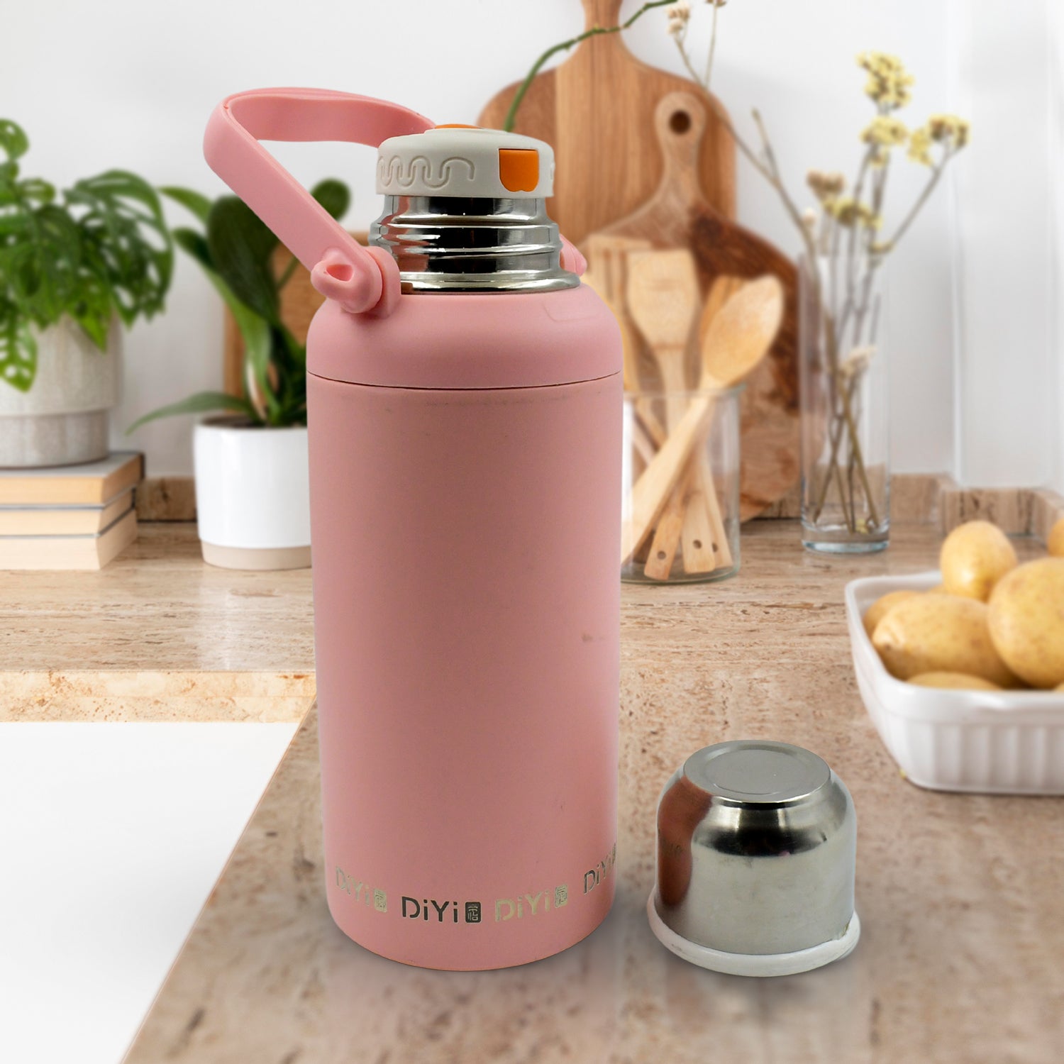 13036 Stainless Steel Tumblers 316 Stainless Steel Vacuum Insulated Cup  Bottle Portable Travel Kettle  Water Bottle With Handle Outdoor Large Capacity Sports Kettle Cups  Bottle (1300 Ml) - Shop Gharse