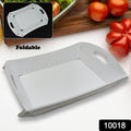 10018 Foldable Serving Tray Plastic Serving Traywith Handle Serving Tray For Food Kitchen Outdoors Restaurants (1 Pc) - Shop Gharse